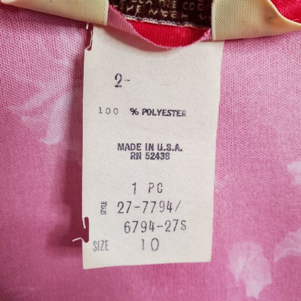 Vintage Sears Size 10 Dress Floral Lace Trim Shoulder Ribbon Floral Pattern Pink - Picture 4 of 13